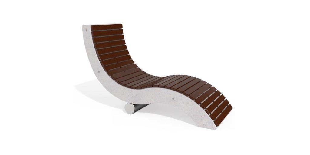 Chaise longue in calcestruzzo ad alte prestazioni, con rivestimento in Resysta®