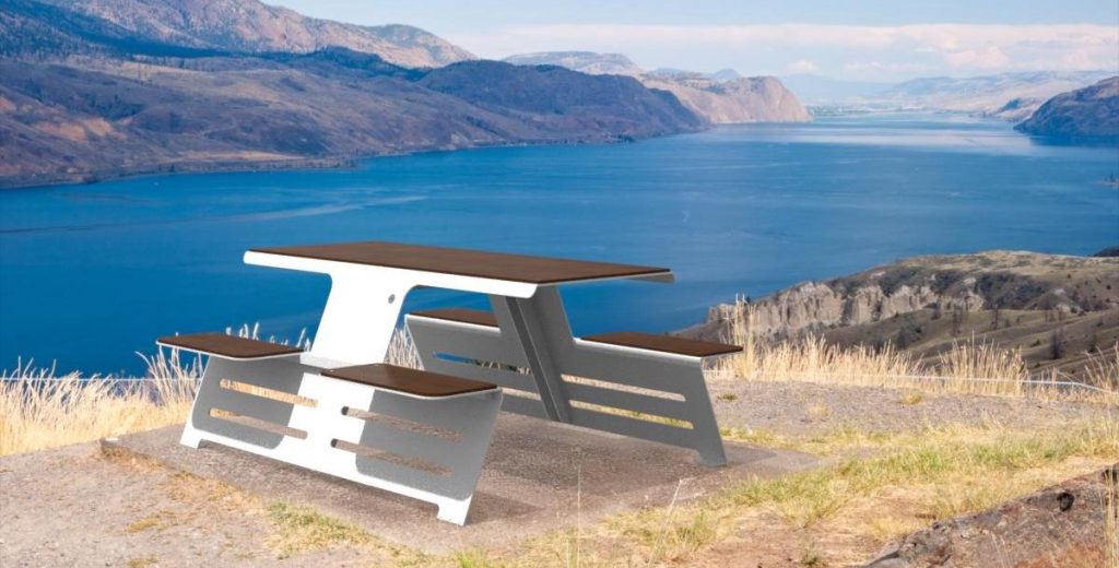 Tavolo picnic in acciaio inox verniciato e HPL