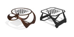 Tavolini da gioco in acciaio inox