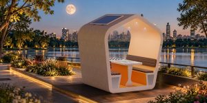 Salotto urbano smart in calcestruzzo